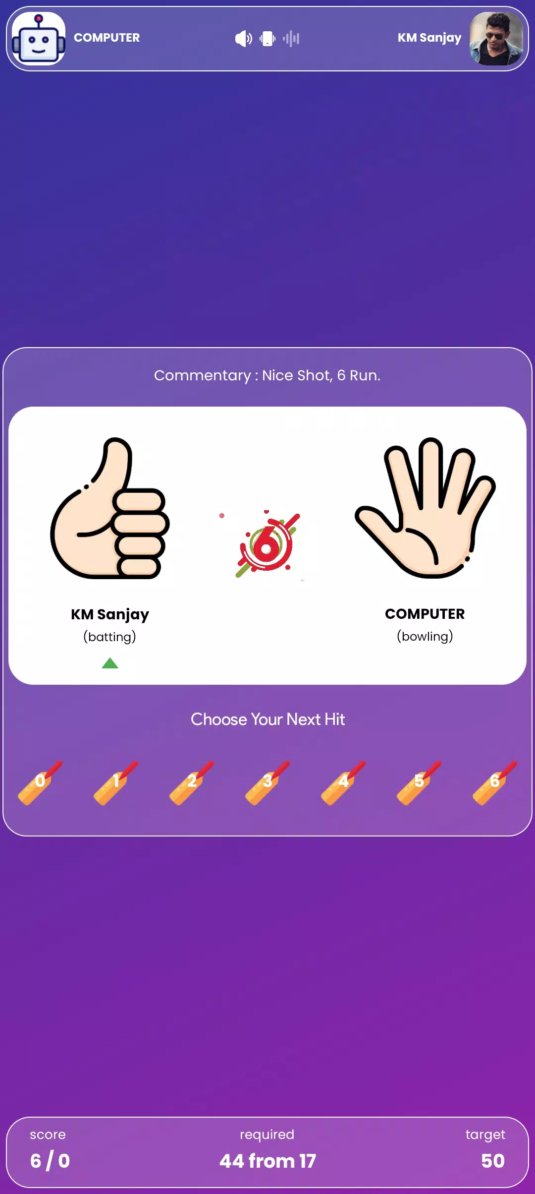 Hand Cricket 螢幕截圖 1