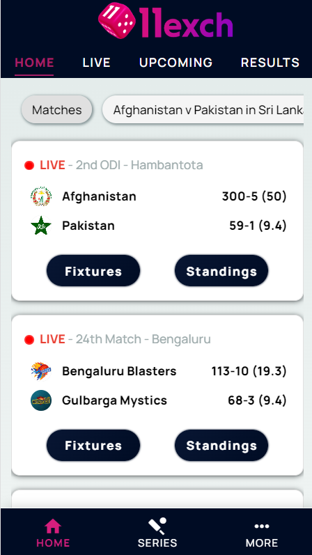 11Exch Scores Line Cricket App スクリーンショット 1