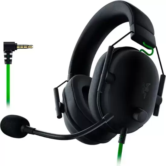 Razer -BlackShark V2 X PC,PS5,PS4,Switch,Xbox X | S和Xbox One的有線遊戲耳機 - 黑色