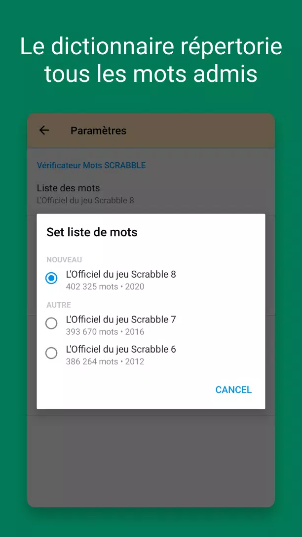 Verificateur Mots SCRABBLE Captura de tela 2