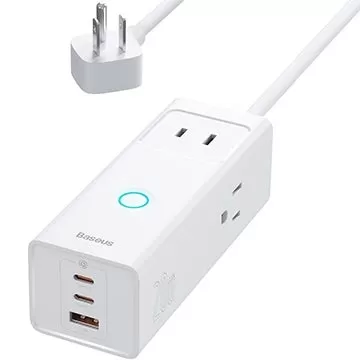 Baseus Зарядная Станция с 3 USB-Портами и Розеткой по Цене $12.