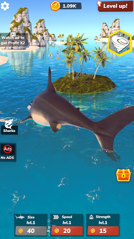 Idle Shark 2-Mega Tycoon Game Captura de tela 2