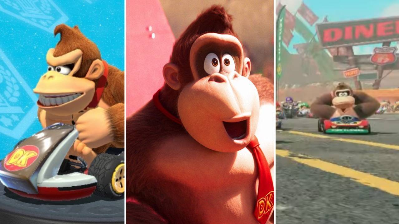 Donkey Kong in Mario Kart 8, the animated film, and Mario Kart 9