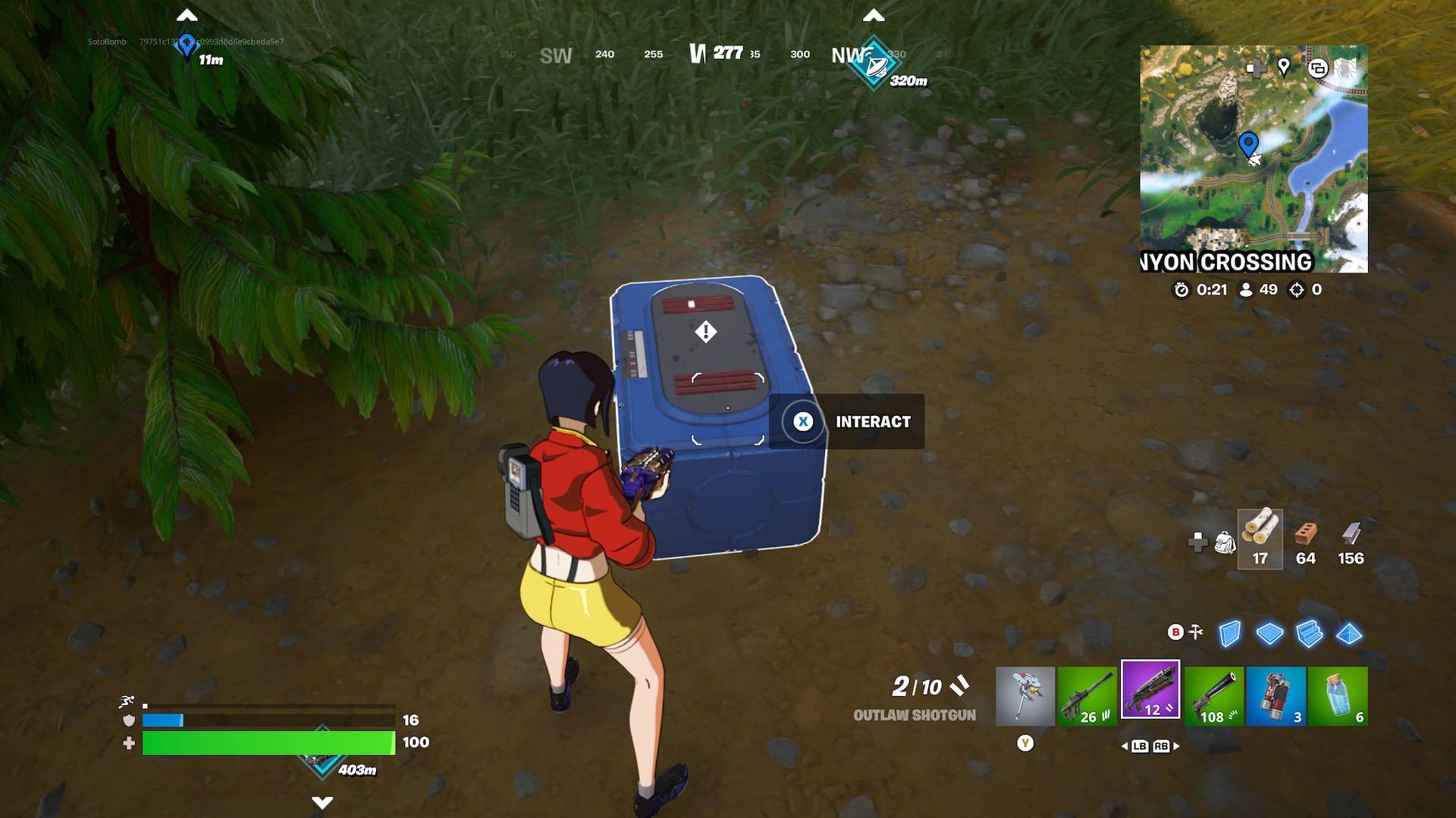Melengkapkan ransel sensor untuk mengimbas tenaga misteri di Fortnite Bab 6