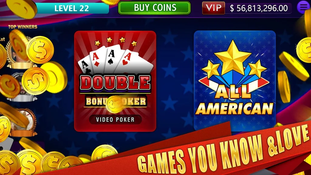 All American & Double Bonus - VIDEO POKER 螢幕截圖 0