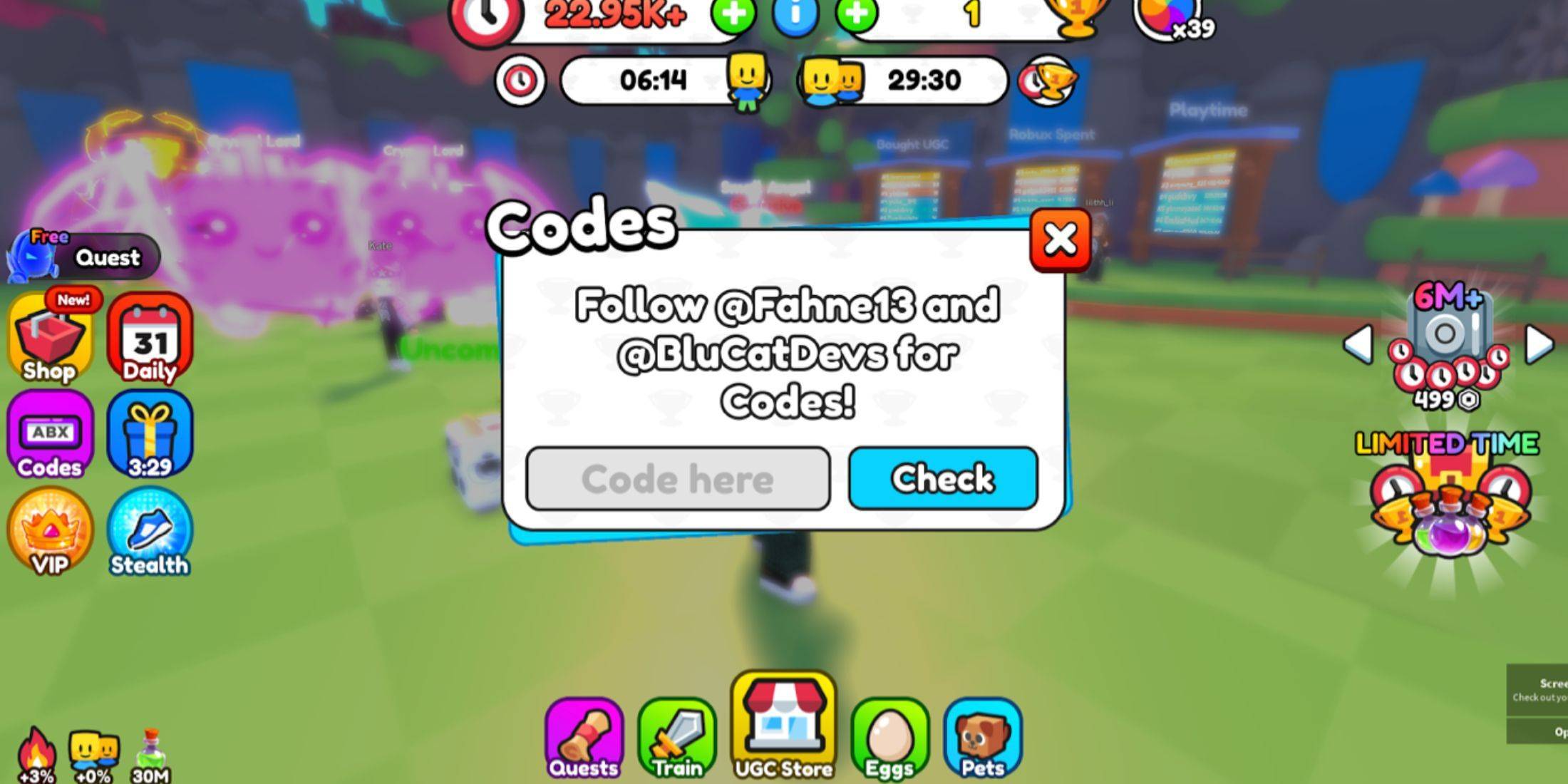 Image: Redeeming Codes in Train For UGC