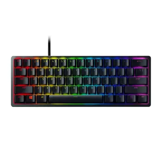 Razer -Huntsman Mini 60%有線的光學點擊開關遊戲鍵盤與Chroma RGB背光 - 黑色