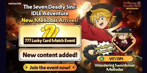 Meliodas เข้าร่วมกับ Seven Deadly Sins: Indle Adventure กับเหตุการณ์ใหม่ที่ จำกัด