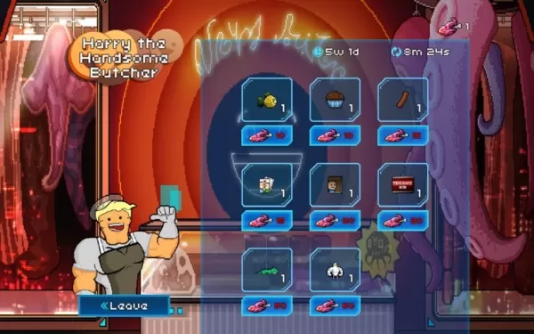 Si Harry ang guwapong butcher sa Pixel Starships