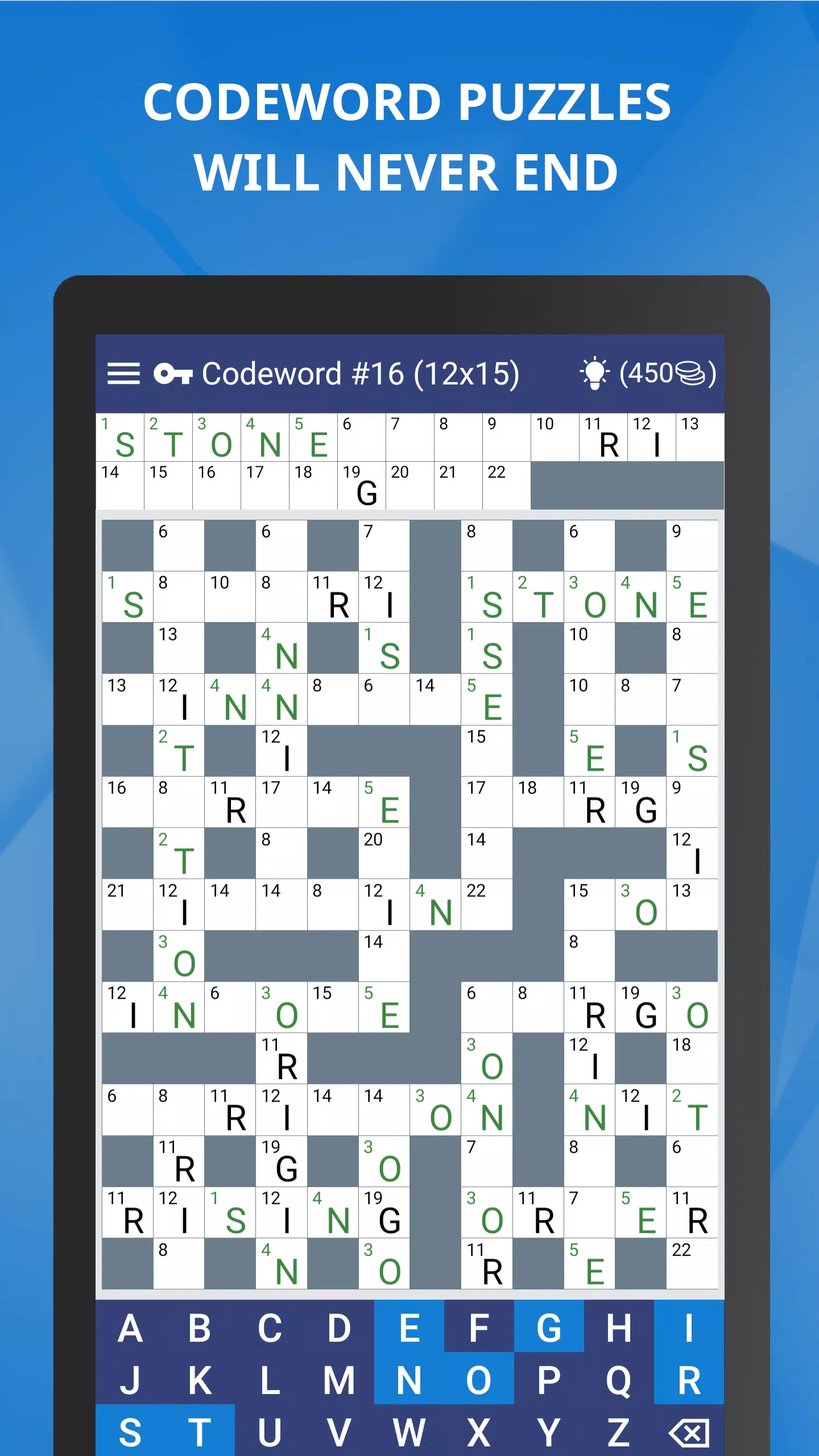 Keywords — Codeword Puzzle 스크린샷 1