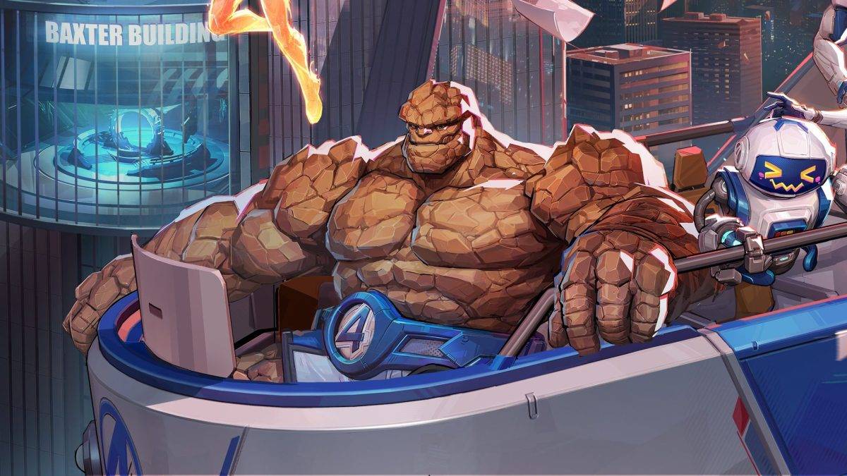 Les Fantastic Four à Marvel Rivals. The Thing, Susan Storm, Human Torch et M. Fantastic