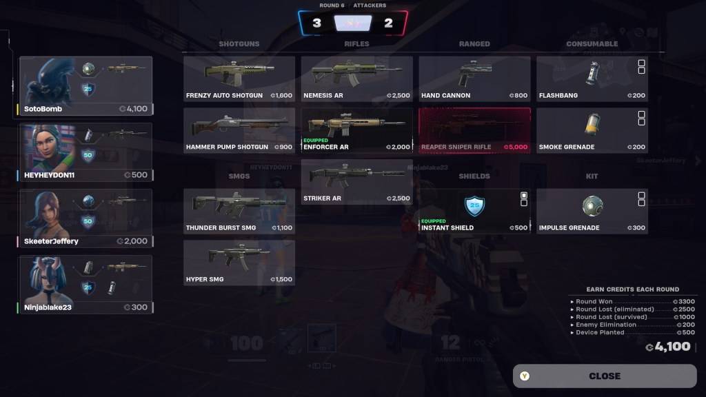 在Fortnite彈道中購買屏幕，展示最佳的負載選擇。