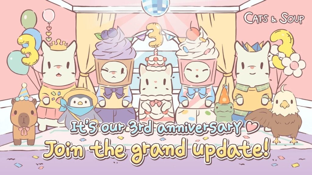 Idle Tycoon Game Cats & Soup празднуют свою третью годовщину с новыми кошками!