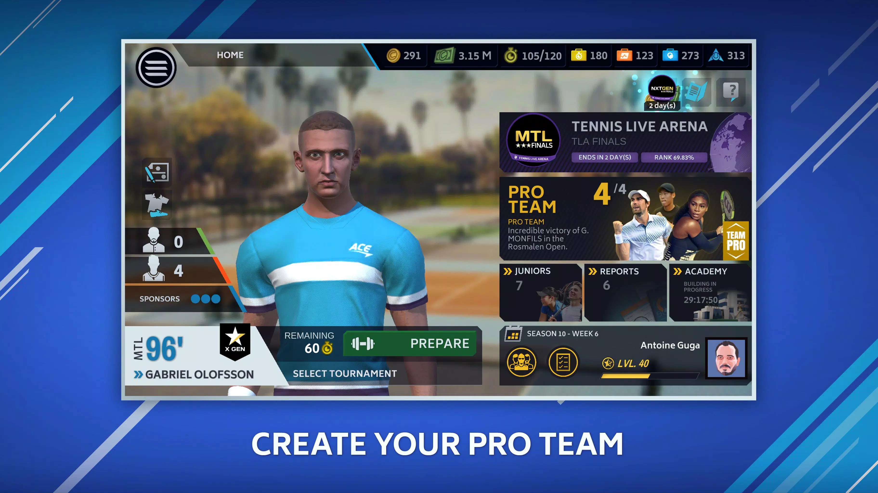 Tennis Manager Mobile Capture d'écran 1