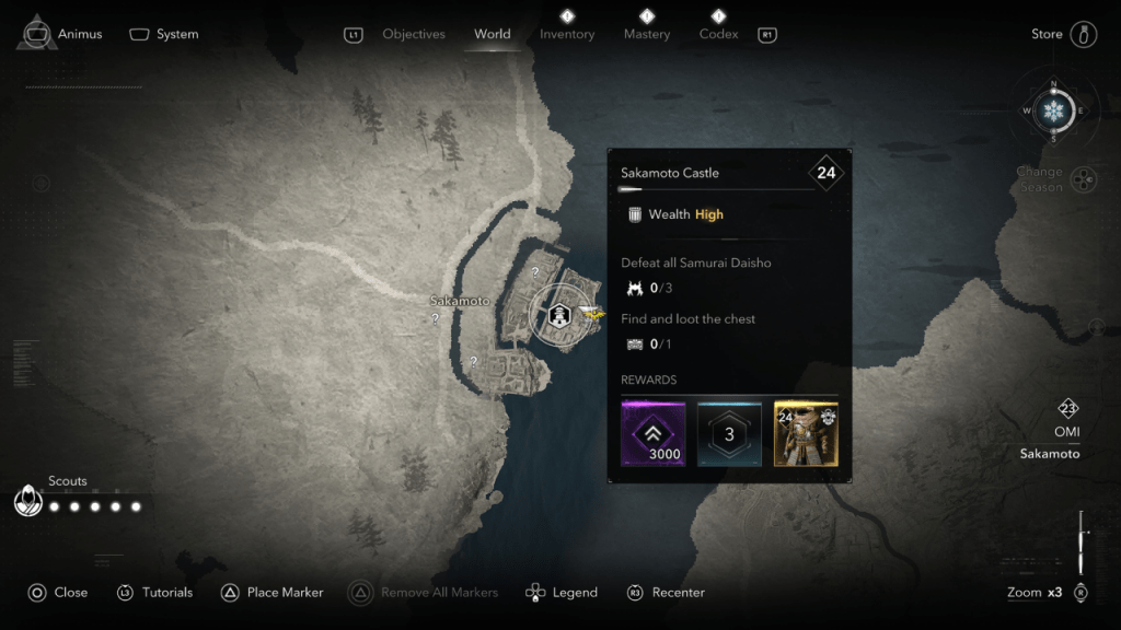 Sakamato Castle awards 3,000 XP in Assassin’s Creed Shadows